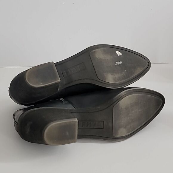 Frye Judith Black Leather Double Zip Ankle Boots - Picture 9 of 10